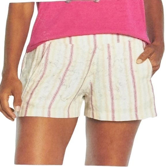 GAP Women's XL Linen Short Dotted Sun Stripe Multi Pull On Pockets NWT - Picture 1 of 15